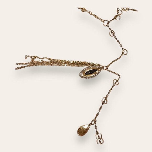 NY & Co Gold Tone Charm Necklace 26” Statement Eclectic Comment Gift EUC - Picture 10 of 16